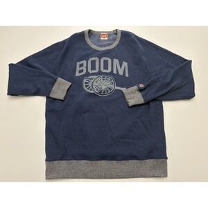 Men's Columbus Blue Jackets Homage Boom Cannon Blue Crewneck Sweater Size XL